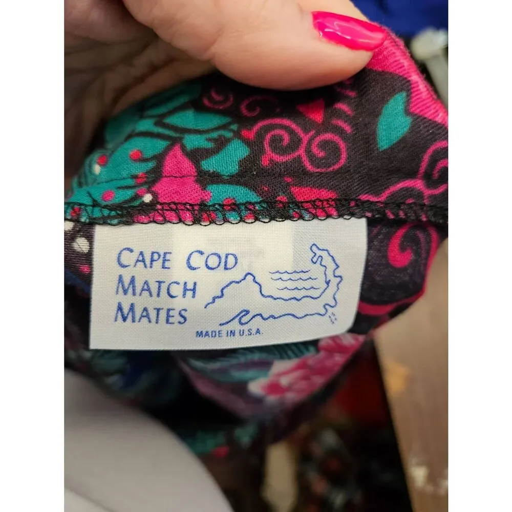 Cape Code Match Mates Vintage 80's Pink Floral Skirt Womens size 18